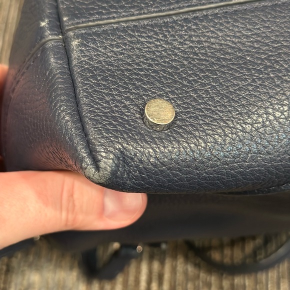 Kate Spade Carolyn Navy Blue Pebbled Leather Shoulder Bag Purse - Picture 4 of 15